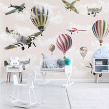 Milofi-papel tapiz 3D personalizado, mural de dibujos animados, avión, globo, cielo, habitación de los niños, sala de estar, dormitorio, decoración de pared de fondo pai 2024 - compra barato