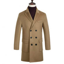 New Double-sided Wool Coat Men Double Breasted Cashmere Long Coat Mens Overcoat Peacoat Man Jacket Erkek Mont 209 KJ1471 2024 - buy cheap