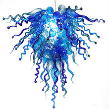 Candelabros azules italianos de cristal de araña de cristal arte soplado a mano LED Murano 2024 - compra barato