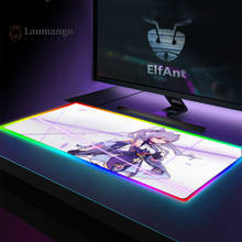 Glowing Mouse Pad Keyboard Game Table Computer Xxl Kawaii Genshin impact Gaming Accessories Desk Mat Rgb Mausepad Setup Gamer 2024 - buy cheap