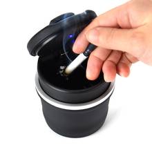 Portable Car Auto Ashtray Smokeless Ashtray Cigarette Holder with Inner LED Light and Anti-slip Rubber Bottom 2024 - buy cheap