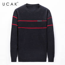 Ucak suéter manga longa gola redonda, blusão masculino casual outono inverno 2020 2024 - compre barato