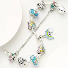 Pulseira com pingente de arco-íris baopon, contas de vidro de murano, bracelete de marca para mulheres e homens, joias para casamento 2024 - compre barato