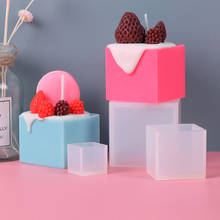 Molde de silicona con forma de cubo para Vela, forma de corazón 3D, DIY, yeso, manualidades, molde cuadrado de silicona, jabón, vela, moldes de resina 2024 - compra barato