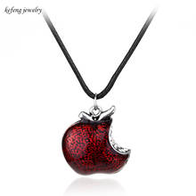 Ожерелье с подвеской из красного яблока с кристаллами 2024 - купить недорого