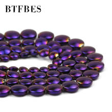 BTFBES-moneda redonda plana de hematita púrpura, abalorio de piedra Natural, espaciadores sueltos, cuentas para la fabricación de joyas, pulsera de pendientes DIY, 6/8/10mm 2024 - compra barato