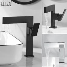 ELLEN Tall Basin Sink Faucet Black Bathroom Faucets Washbasin Square Water Mixer Tap Hot Cold Water Basin Crane Tap EL1451 2024 - buy cheap