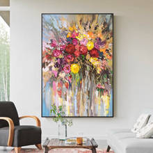 Impressão em estilo nórdico de hd, pintura abstrata com rosas e flores para decoração de casa, arte para parede, pôster modular 2024 - compre barato