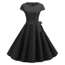 Retro Black Polka Dot Summer Dress Women Vestidos Robe Femme Vintage pin up Dress 50s 60s Rockabilly Party Dress 2024 - buy cheap