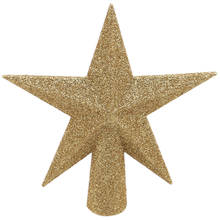 Pingente de árvore de natal de plástico, estrela superior de cinco pontas, pingente, árvore de natal, para decoração de festa de natal de 15cm 2024 - compre barato