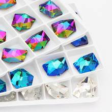 Purpurina de cristal de hielo K9, piedras para manualidades, cristales sueltos puntiagudos azules, piedras de decoración DIY 2024 - compra barato