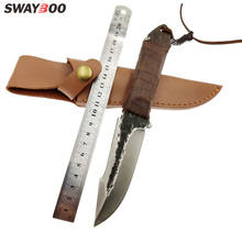 Swayboo faca de caça forjada à mão, faca de aço puro, de sobrevivência externa, alta dureza, lâmina fixa afiada 2024 - compre barato