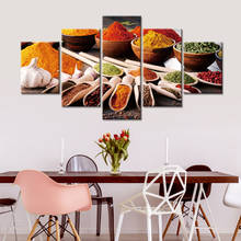 Wall Posters And Prints 5 Piece Grains Spices Wall Art Canvas Paintings Art Wall Picture Home Décor Kitchen Decor 2024 - buy cheap