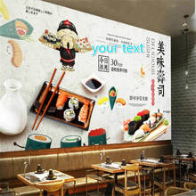 Custom Simple Japanese Sushi Restaurant Background Mural Wallpaper 3D Japanese Cuisine Snack Bar Industrial Decor Wall Paper 3D 2024 - buy cheap