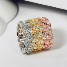 2020 New Arrival Vintage Jewelry 925 Sterling Silver&Rose Gold Fill Cross Ring CZ Crystal Promise Women Wedding Bridal Ring Gift 2024 - buy cheap