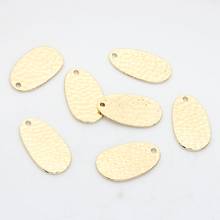 23*13mm 10 pçs/lote Encantos de Liga de Zinco de Ouro Oval Rodada Floco Encantos Pingente Para Colar DIY Fazer Jóias Acessórios 2024 - compre barato