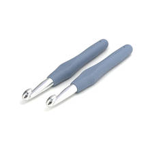 2 PCs 10mm TPR+Aluminum Crochet Hook Set Hand Sewing Blue Color Knitting Needles Handle Crafts Weaving Home Supplies 14cm x1.8cm 2024 - buy cheap