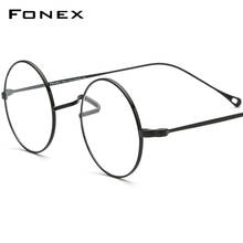 FONEX Titanium Glasses Men Vintage Round Myopia Optical Prescription Eyeglasses Frame Women 2021 New Retro Eyewear F85666 2024 - buy cheap