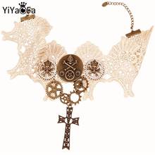 YiYaoFa-gargantilla con engranaje de encaje para mujer, Collar con accesorios de la cruz de Jesús, joyería de Cosplay, Collar, joyería de fiesta Y464 2024 - compra barato