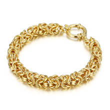 Big Twisted Rope  Chain Bracelet Gold Color Stainless Steel 21cm Wholesale 8MM Width Hiphop Keel Chain Mens Bracelet Jewelry 2024 - buy cheap