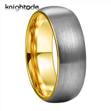 6mm 8mm High Quality Gold Tungsten Carbide Couple Rings For Men Women Wedding Band Dome Silvery Brushed Comfort Fit 2024 - buy cheap