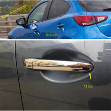 Lapetus переоборудование экстерьера комплект подходит для Mazda 2 Demio 2015-2019 ABS Хромированная дверная ручка захват крышка + ручка крышка чаши отделка 2024 - купить недорого