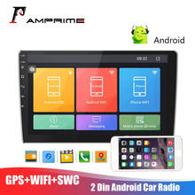 AMPrime-autorradio con Android para coche, reproductor de MP5 estéreo con espejo de cristal templado, 2 din, 10,1 pulgadas, WIFI, GPS, Bluetooth, FM, AM, 1080p, 2.5D 2024 - compra barato