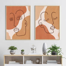 Abstrato sexy mulher rosto linha lona cartaz nórdico decoração imagem da parede impressão da arte pintura minimalista escandinavo decoração de casa 2024 - compre barato