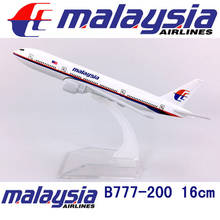 Coleção de modelos colecionáveis de aeronaves de liga base, 16cm 1:400 partes, modelo de companhias aéreas da malásia com base 2024 - compre barato