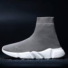 Big Size High-top Slip-on Sports Sneakers Socks Men Sport Shoes Women Running Shoes 47 Gray Knit Jogging Flat Fitness Walk B-524 2024 - buy cheap