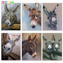 ZOOYA-pintura de diamante 5D DIY "donkey", mosaico de diamantes de imitación cuadrados o redondos, diseño completo, decoración para el hogar, K039 2024 - compra barato