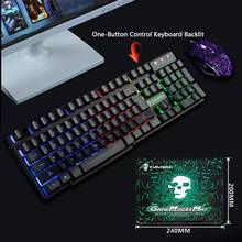 Gaming Keyboard Wired Mouse Gamer Sets 82 Keys Black Switches LED Backlit Wired Keyboards Computer Gaming Mouse For PC Laptop 2024 - buy cheap