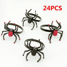 24pcs/lot Halloween black spider napkin ring metal napkin ring hotel napkin holder suitable for banquet holiday party supplies 2024 - buy cheap