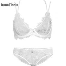 Irene tinnie womens sexy sutiã de renda define mais novo luz respirável perspectiva dessous lingerie sem forro push up lenceria conjunto mujer 2024 - compre barato