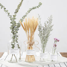 Jarrón de cristal blanco para decoración del hogar, florero decorativo de flores secas transparentes, pequeño, para boda 2024 - compra barato