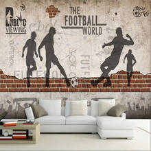 Papel de parede estilo industrial nostálgico, papel de parede para mural de futebol, clube de futebol, copa do mundo, decoração de fundo 3d 2024 - compre barato