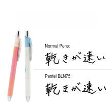 Pentel caneta esferográfica energel clena bln75, caneta esferográfica de 0.5mm com secagem rápida, listrada, suporte macio para o corpo, papelaria japonesa 2024 - compre barato
