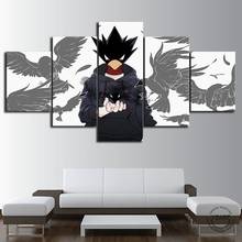 Adesivo de parede poster de anime my hero academia, 5 peças, pinturas em tela, arte de parede para decoração de parede da sala de estar 2024 - compre barato