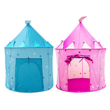 Tenda para brincadeira castelo infantil, tenda de fadas rosa azul 2024 - compre barato