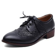 Women's Flat Shoes Casual Oxford Shoes For Women Loafers Lace Up Brown Black Flats Shoes Female New 2021 Spring Large Size 2024 - buy cheap