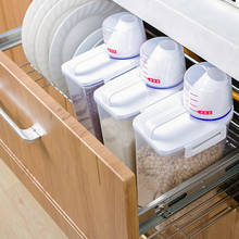 2L пластиковый диспенсер для зерновых культур ящик для хранения кухни пищевой для зёрен контейнер для риса хороший кухонный ящик для хранения риса мука зерно хранения 2024 - купить недорого