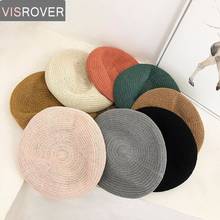 Visrover-gorro feminino de tricô, 7 cores, cor sólida, primavera, verão, outono 2024 - compre barato