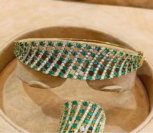 jankelly  luxury Unique African Bangle Ring Set Jewelry Sets For Women Wedding Cubic Zircon Crystal CZ Dubai Bridal Jewelry Set 2024 - buy cheap