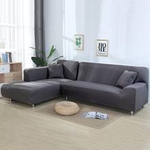 Grey Color Tight Wrap Sofa Cover Elastic Needs Order 2 Pieces Sofa Cover If L-style Sectional Corner Sofa Protector 2024 - buy cheap