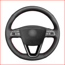 Black PU Artificial Leather Car Steering Wheel Cover for Seat Leon 5F Mk3 2013-2019 Ibiza 6J Tarraco Arona Ateca Alhambra Parts 2024 - buy cheap