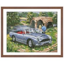 Outing cross stitch kit lovers driving car pattern 18ct 14ct 11ct white fabric cloth cotton thread embroidery DIY handmade 2024 - buy cheap