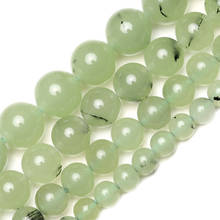 Cuentas sueltas redondas de piedra Natural verde para la fabricación de joyas, accesorios de cuentas de pulsera DIY, 6-12mm, venta al por mayor 2024 - compra barato