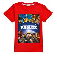 Robloxing camiseta de desenho animado, camiseta com gola em o, moda verão para meninos e meninas 2024 - compre barato