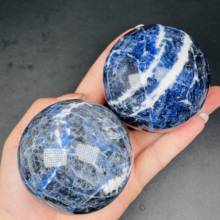 Bola de cristal de pedra venosa azul natural, esfera polida artesanato, decoração de casa desejada 2024 - compre barato