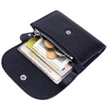 Genuine Leather Women Hasp Wallet Casual Female Short Small Wallets Coin Purse Bank Card Holder Men Money Bag with Zipper Pocket 2024 - buy cheap